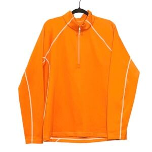 Sunice Quarter Zip Pullover Mens Large Orange Long Sleeve Athletic Golf Hiking